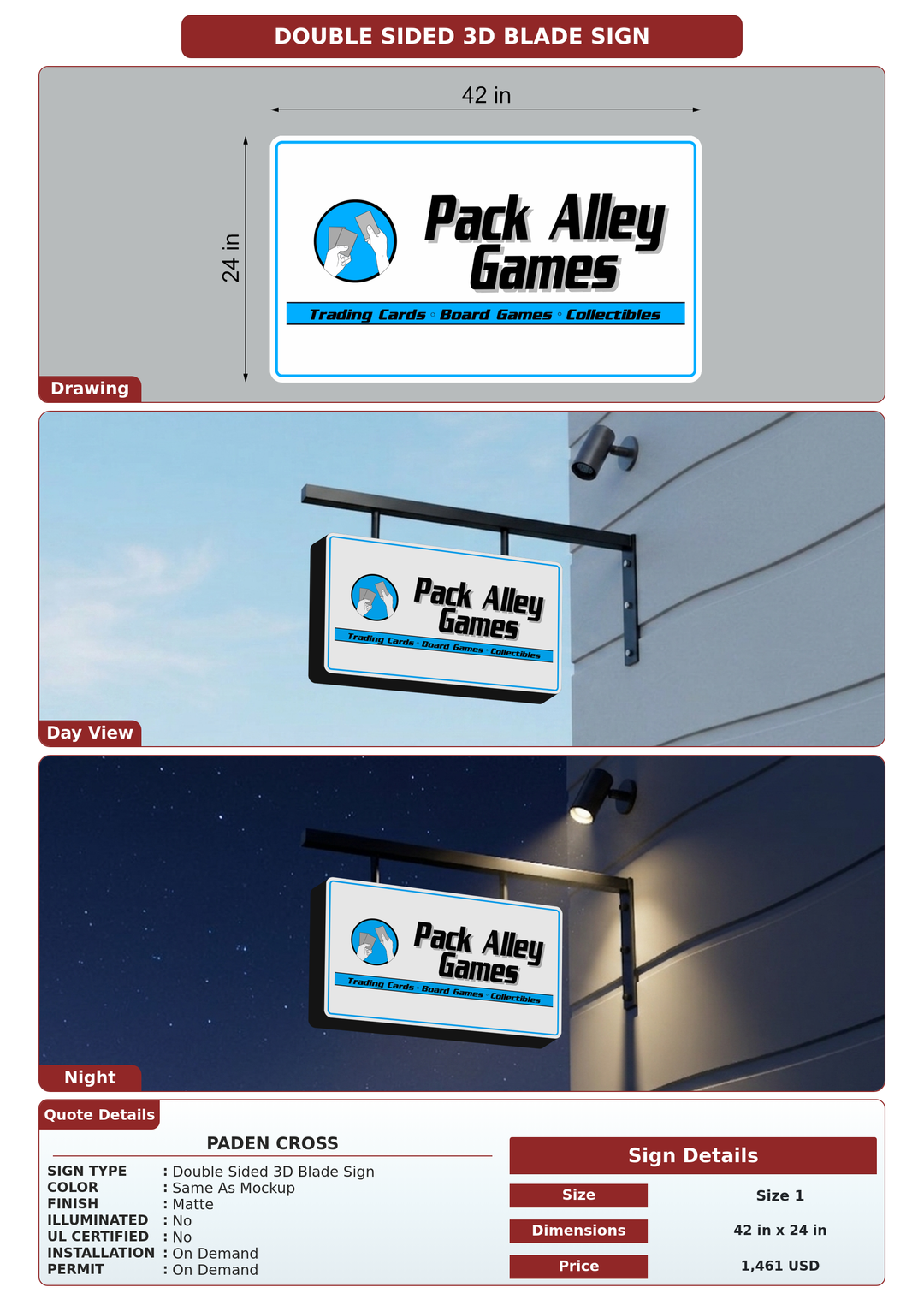 CUSTOM MOCKUP SIGN FOR Paden Cross