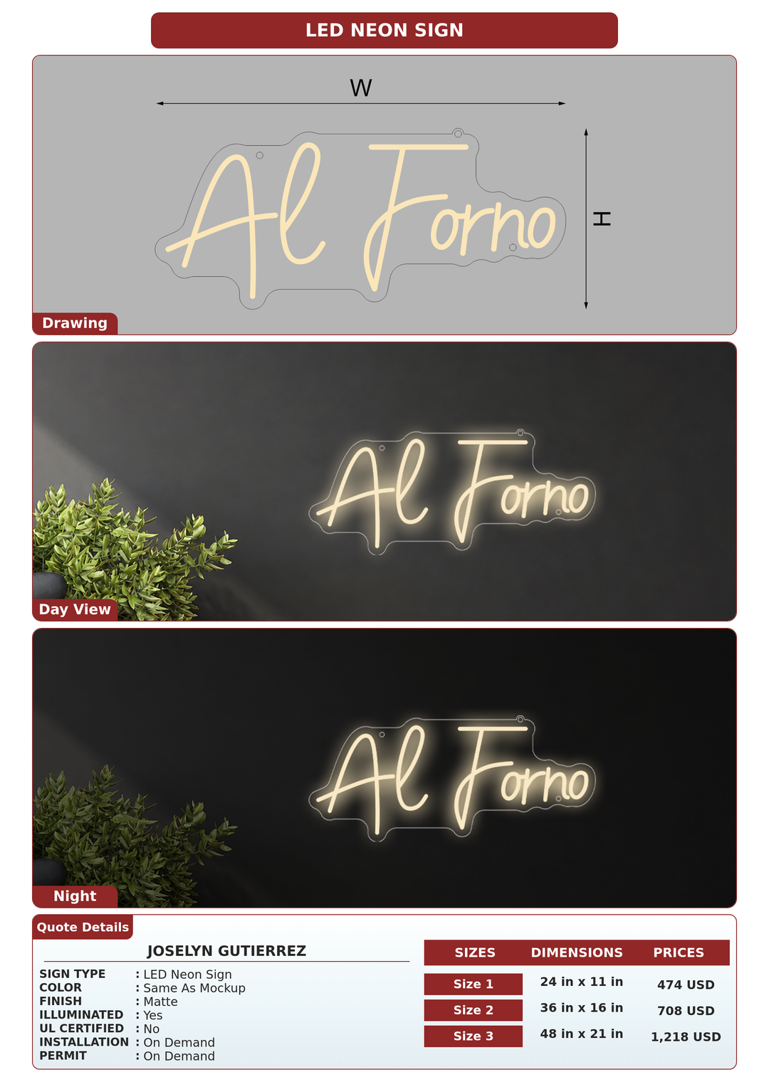CUSTOM MOCKUP SIGN FOR Joselyn Gutierrez