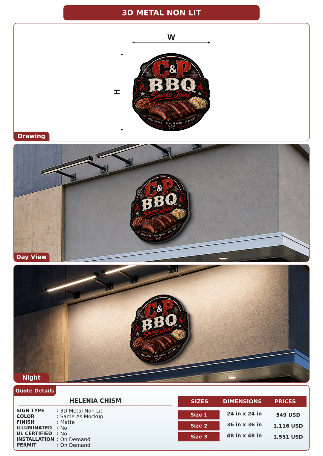 CUSTOM MOCKUP SIGN FOR Helenia Chism