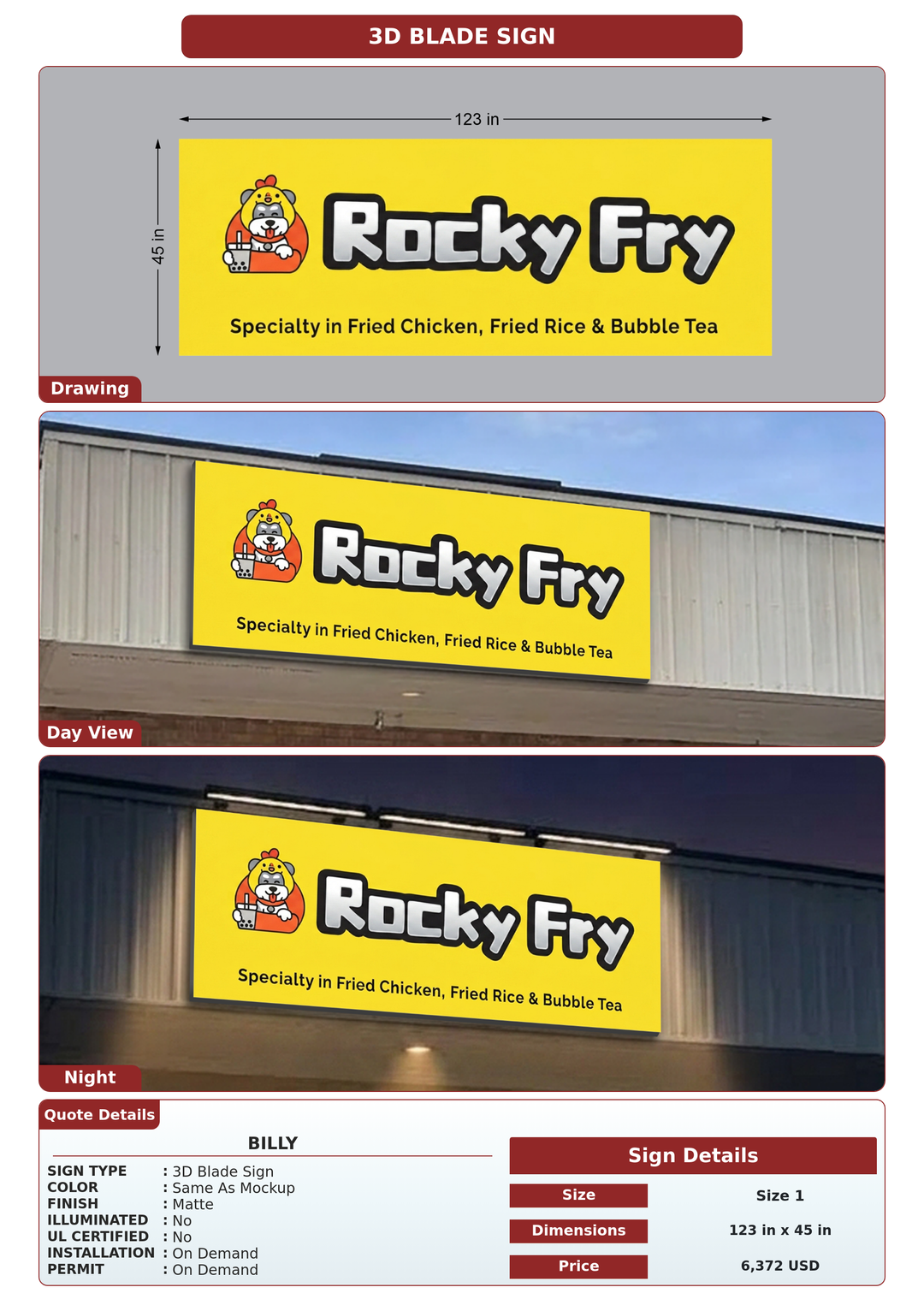 CUSTOM MOCKUP SIGN FOR BILLY