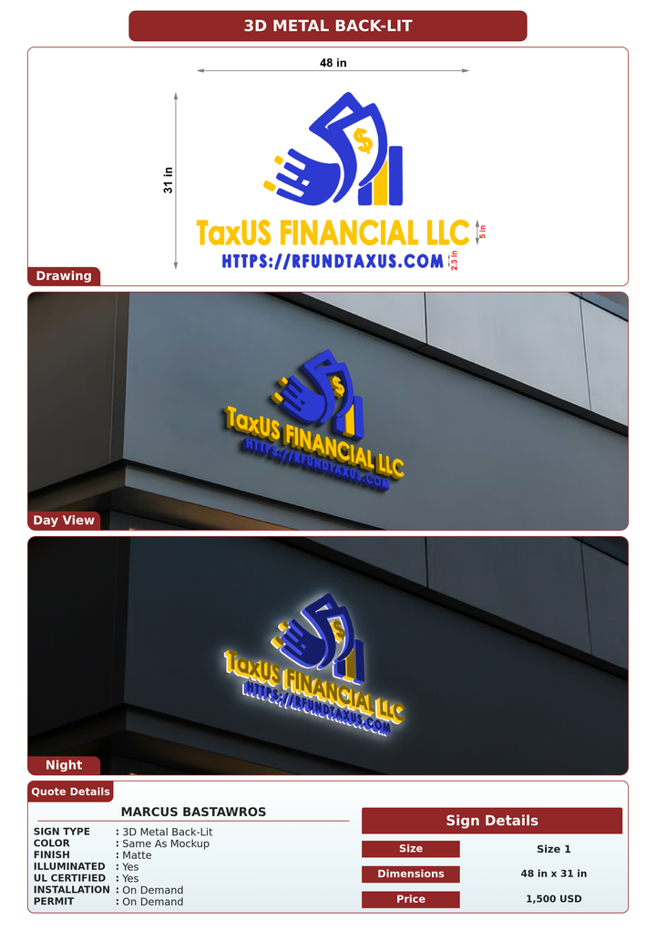 CUSTOM MOCKUP SIGN FOR Marcus Bastawros