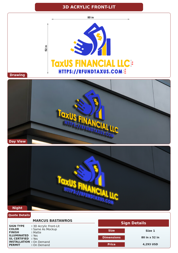 CUSTOM MOCKUP SIGN FOR Marcus Bastawros
