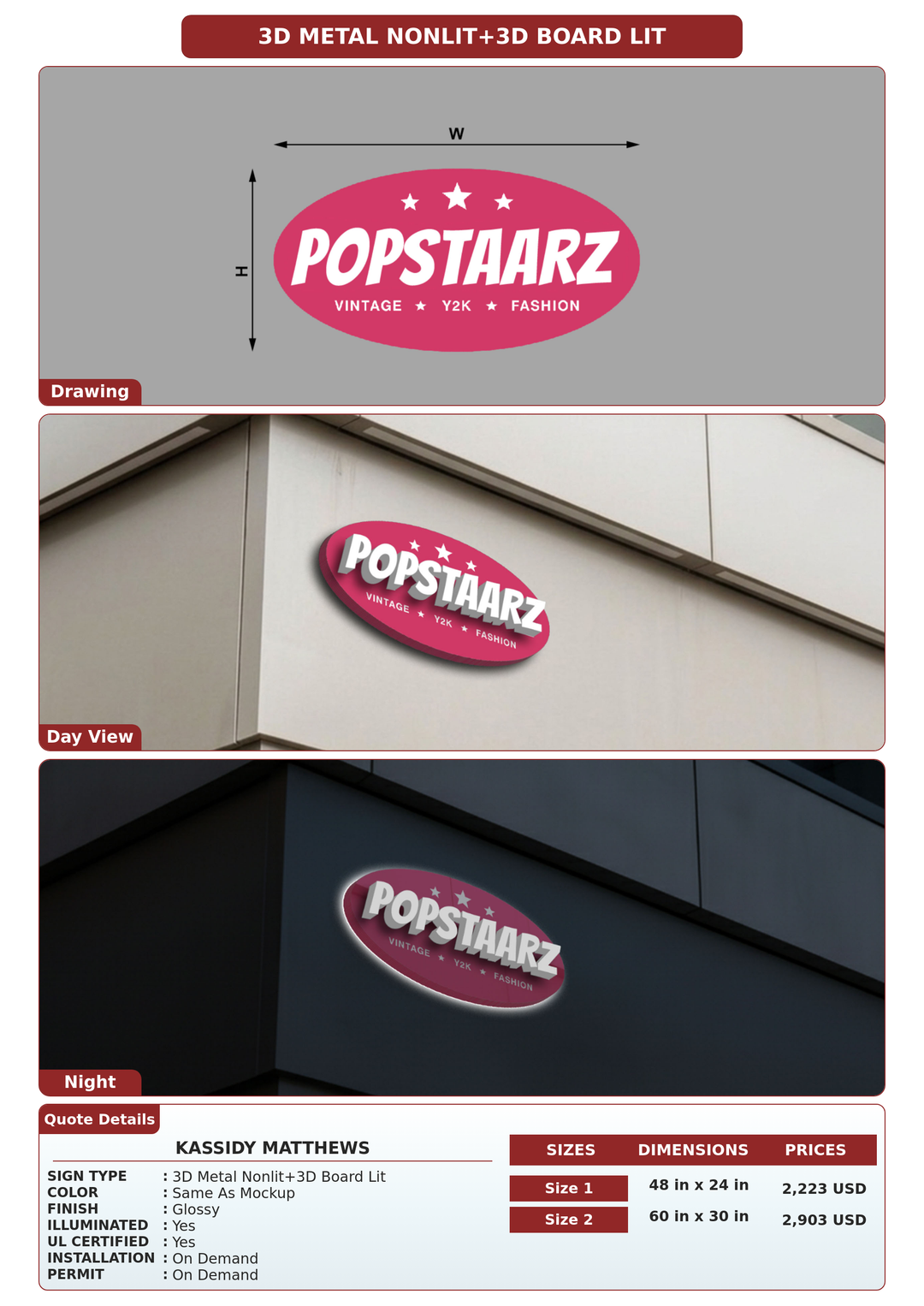 CUSTOM MOCKUP SIGN FOR Kassidy Matthews