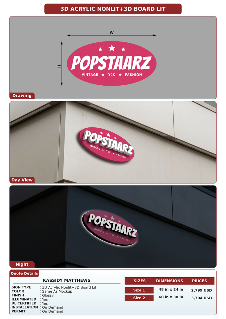 CUSTOM MOCKUP SIGN FOR Kassidy Matthews
