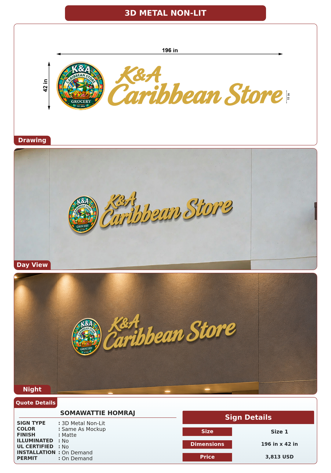 CUSTOM MOCKUP SIGN FOR Somawattie Homraj