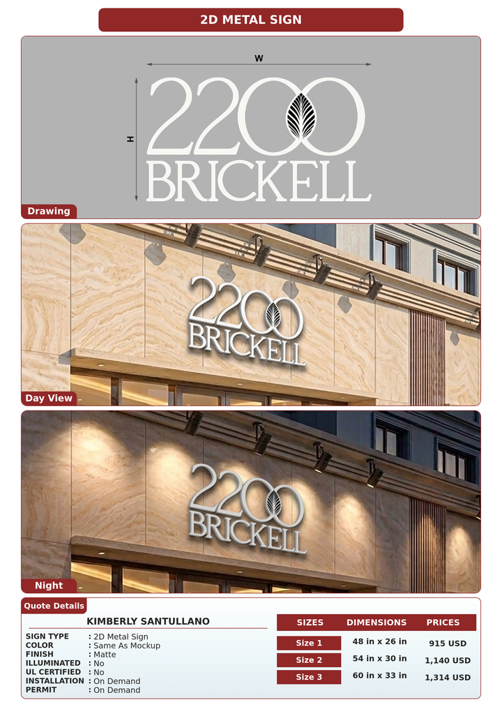 CUSTOM MOCKUP SIGN FOR Kimberly Santullano