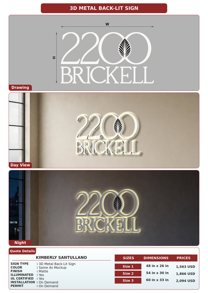 CUSTOM MOCKUP SIGN FOR Kimberly Santullano
