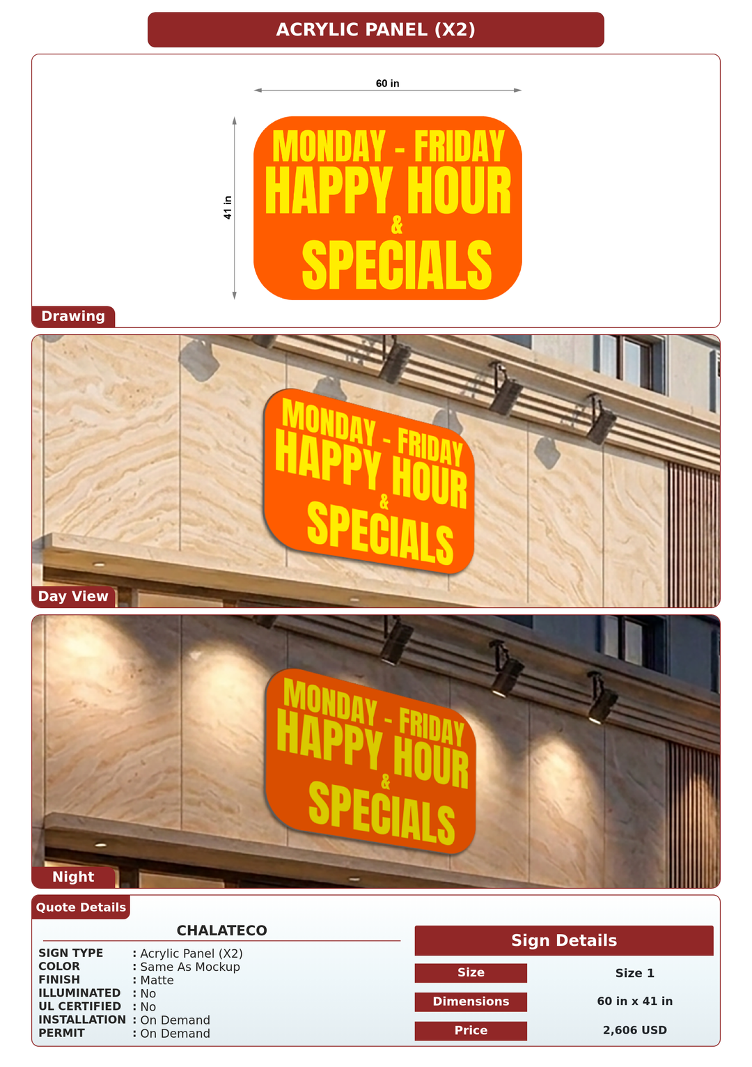CUSTOM MOCKUP SIGN FOR Chalateco