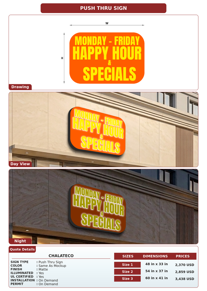 CUSTOM MOCKUP SIGN FOR Chalateco