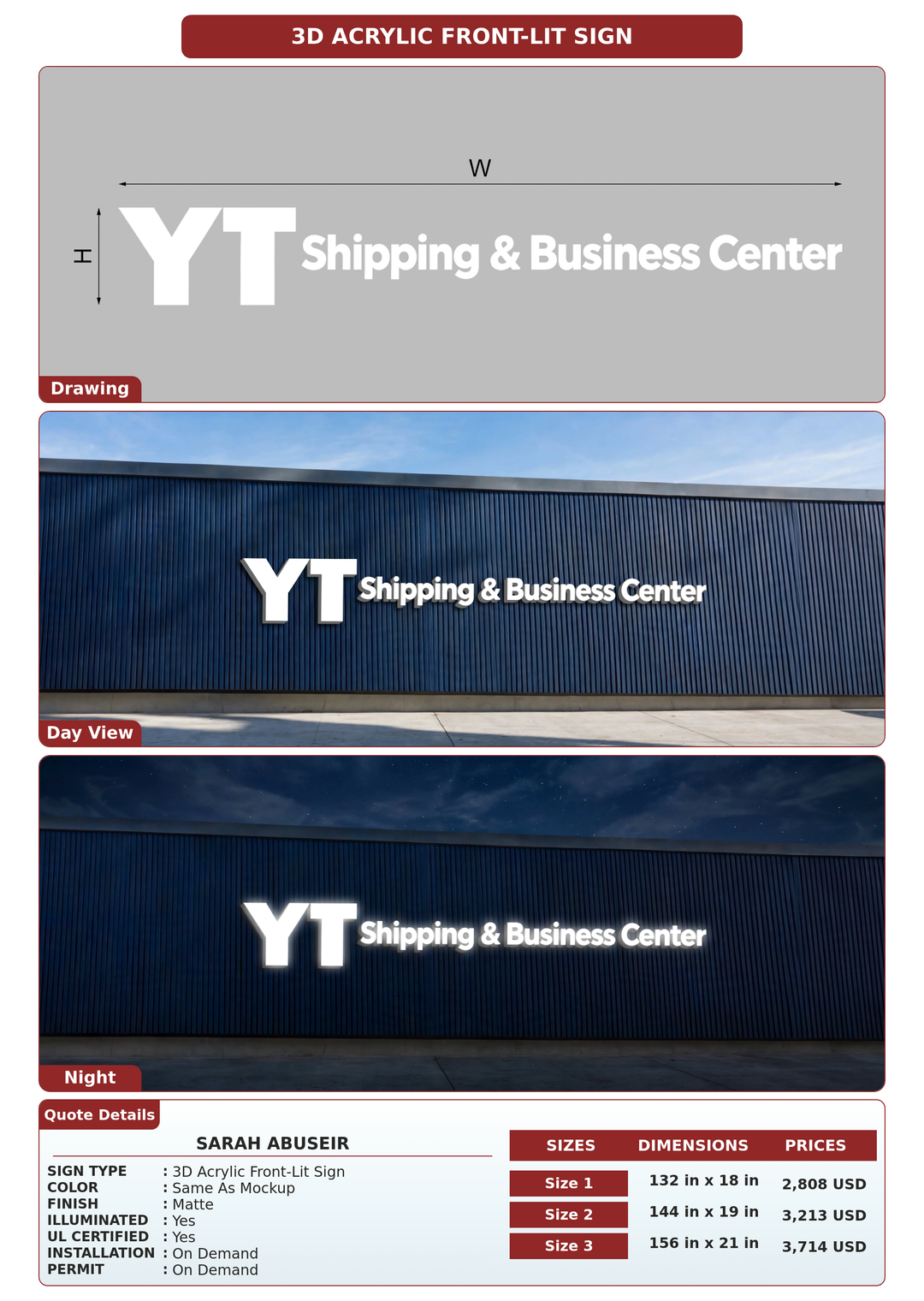 CUSTOM MOCKUP SIGN FOR Sarah Abuseir