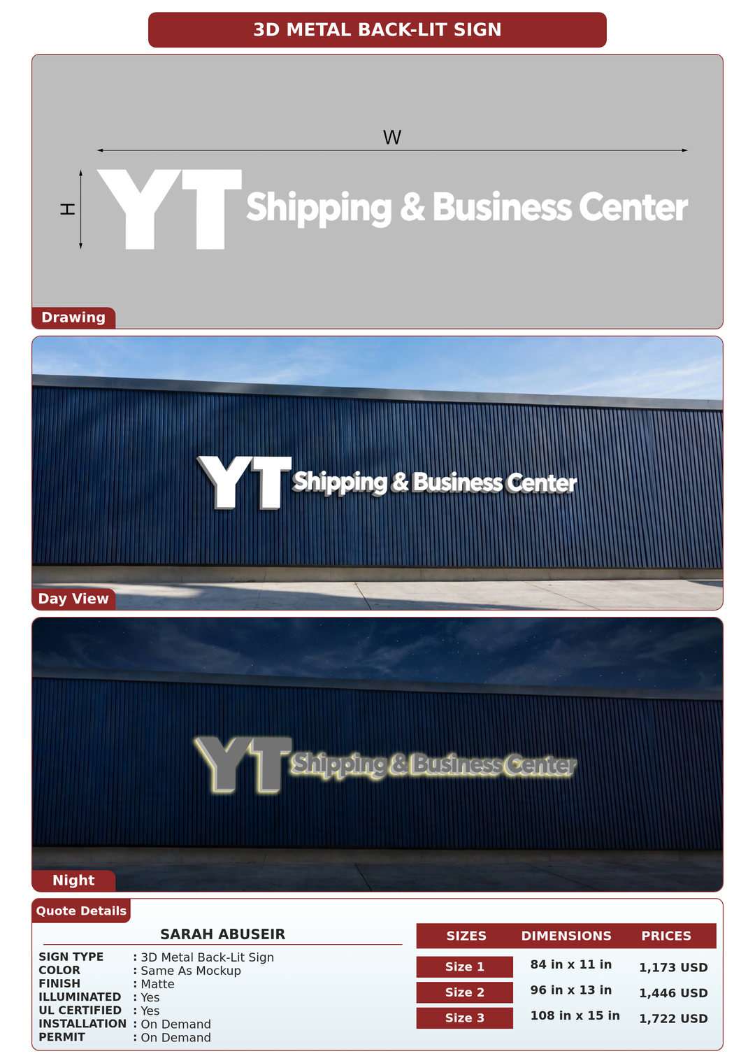 CUSTOM MOCKUP SIGN FOR Sarah Abuseir