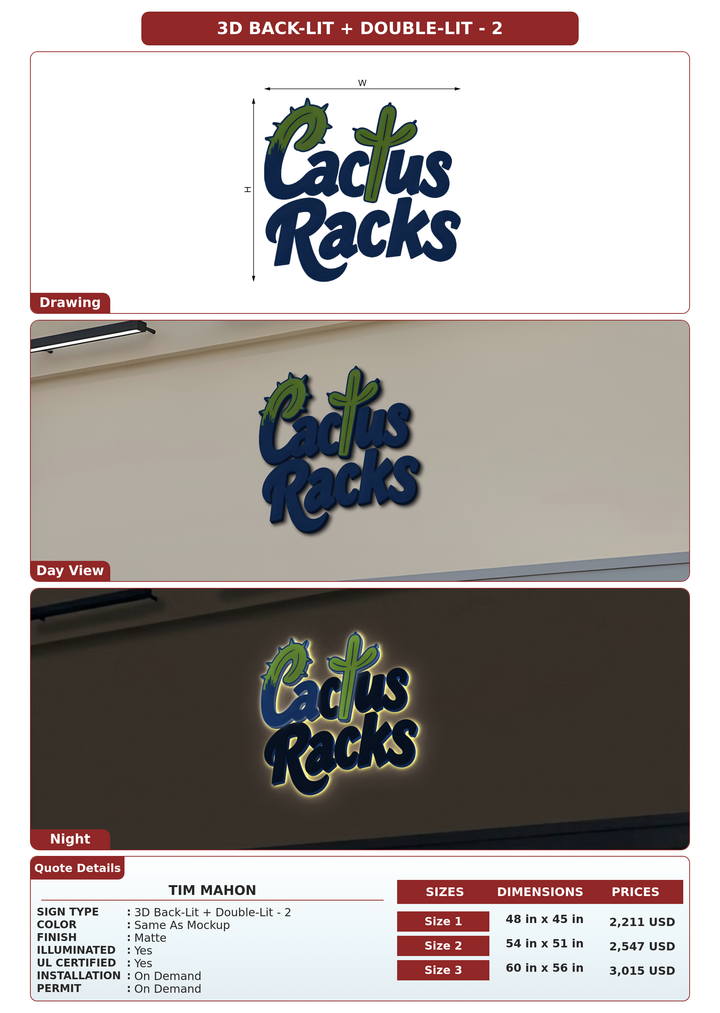 CUSTOM MOCKUP SIGN FOR Tim Mahon