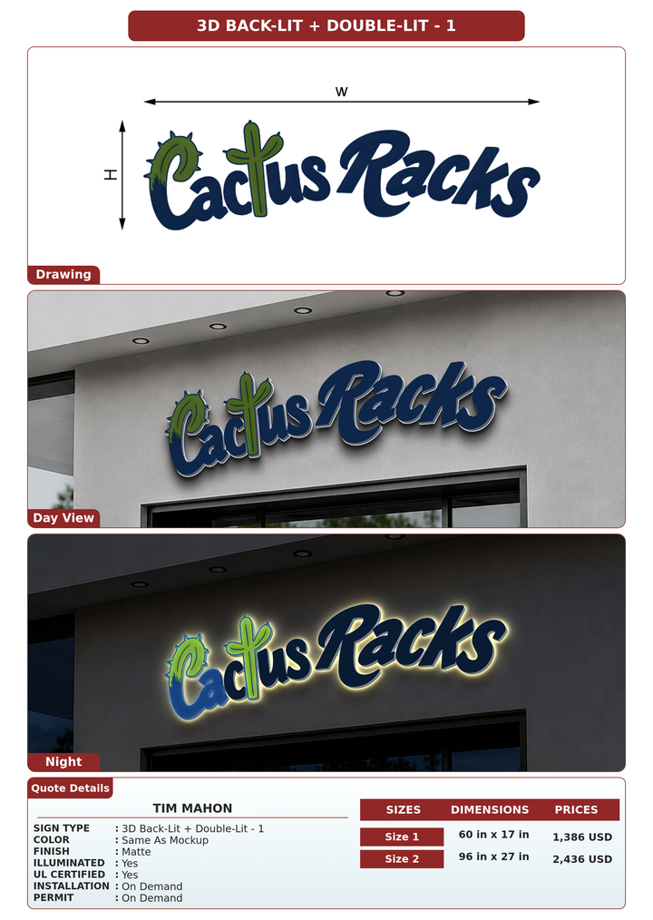 CUSTOM MOCKUP SIGN FOR Tim Mahon