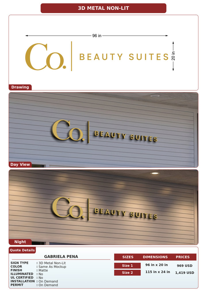 CUSTOM MOCKUP SIGN FOR Gabriela Pena