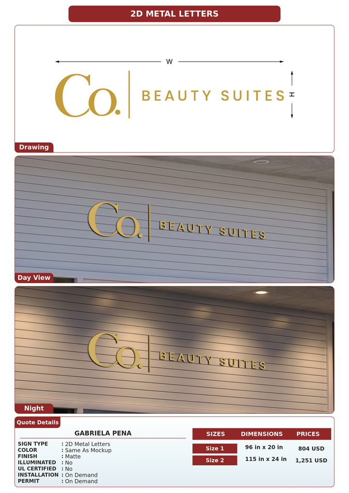 CUSTOM MOCKUP SIGN FOR Gabriela Pena