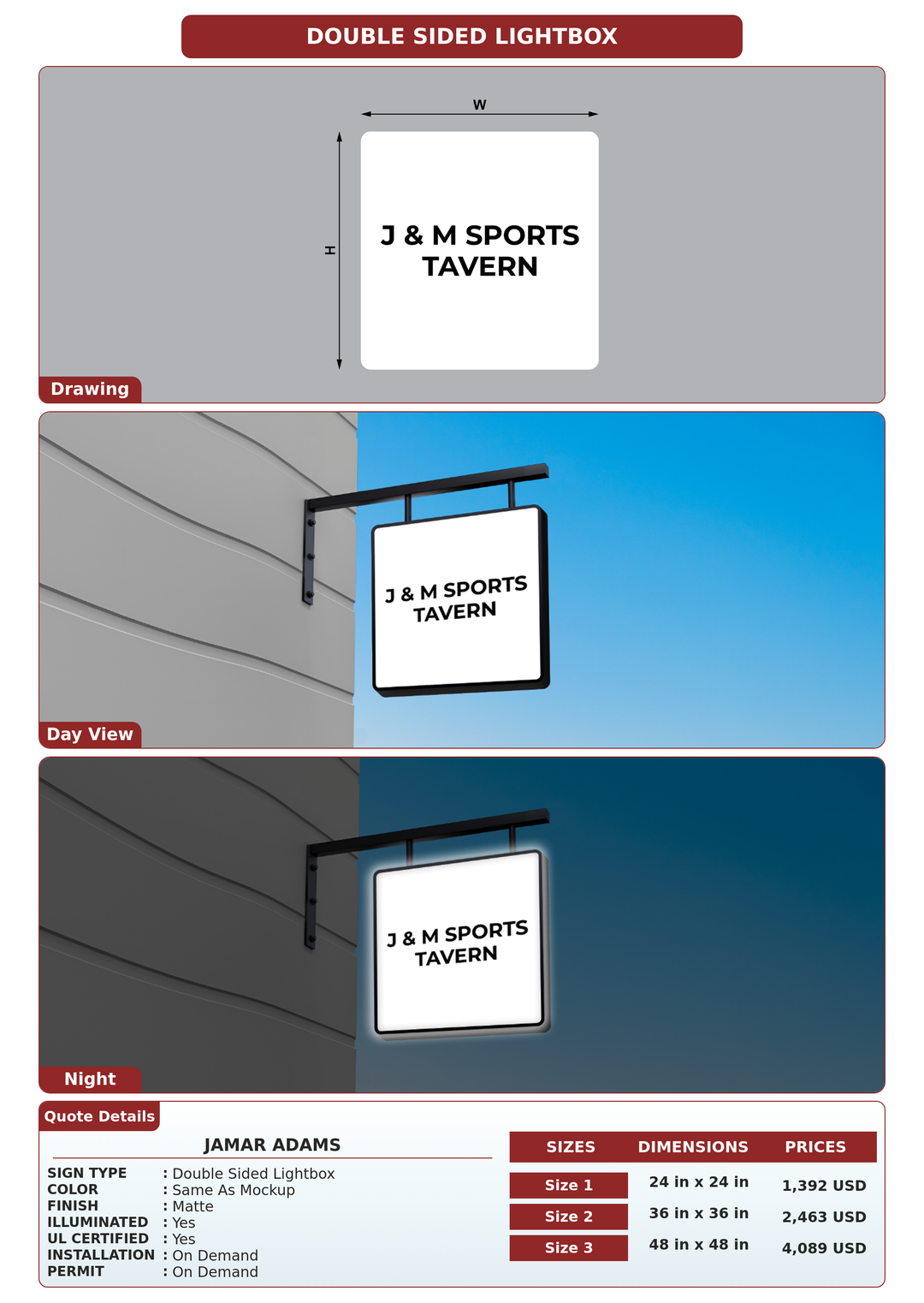 CUSTOM MOCKUP SIGN FOR Jamar Adams