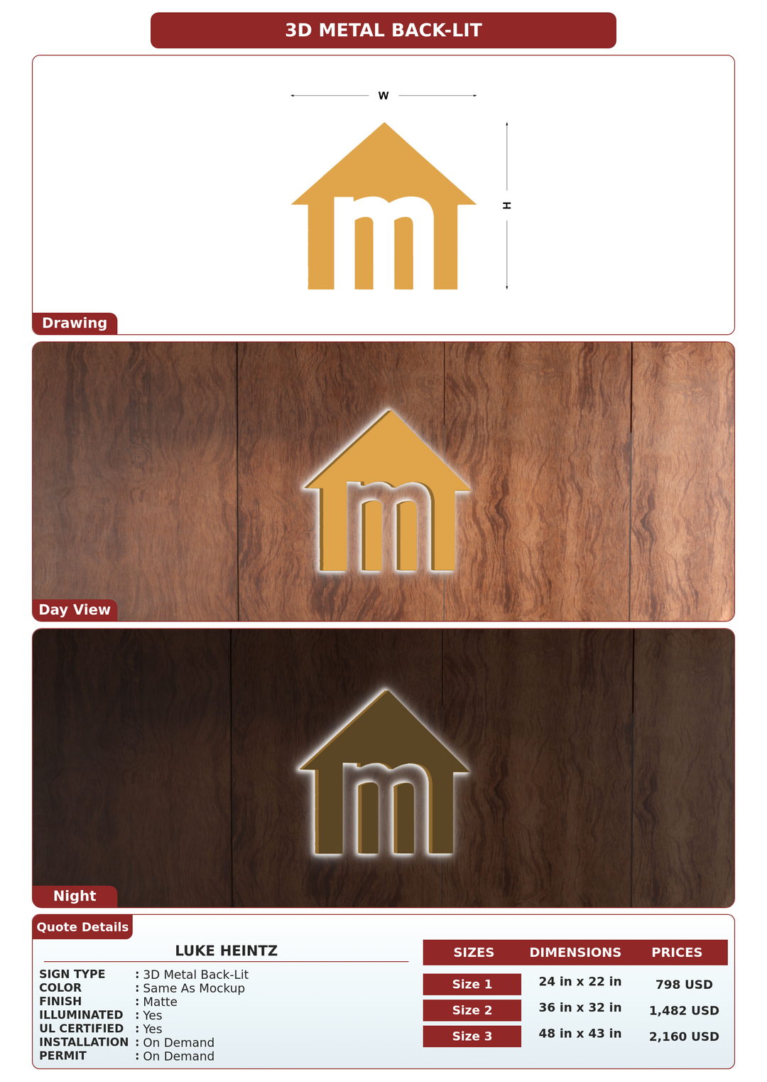 CUSTOM MOCKUP SIGN FOR Luke Heintz