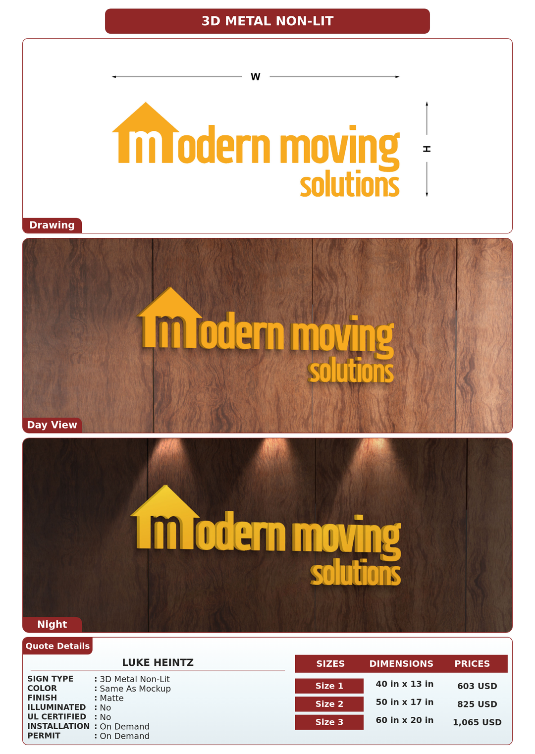 CUSTOM MOCKUP SIGN FOR Luke Heintz