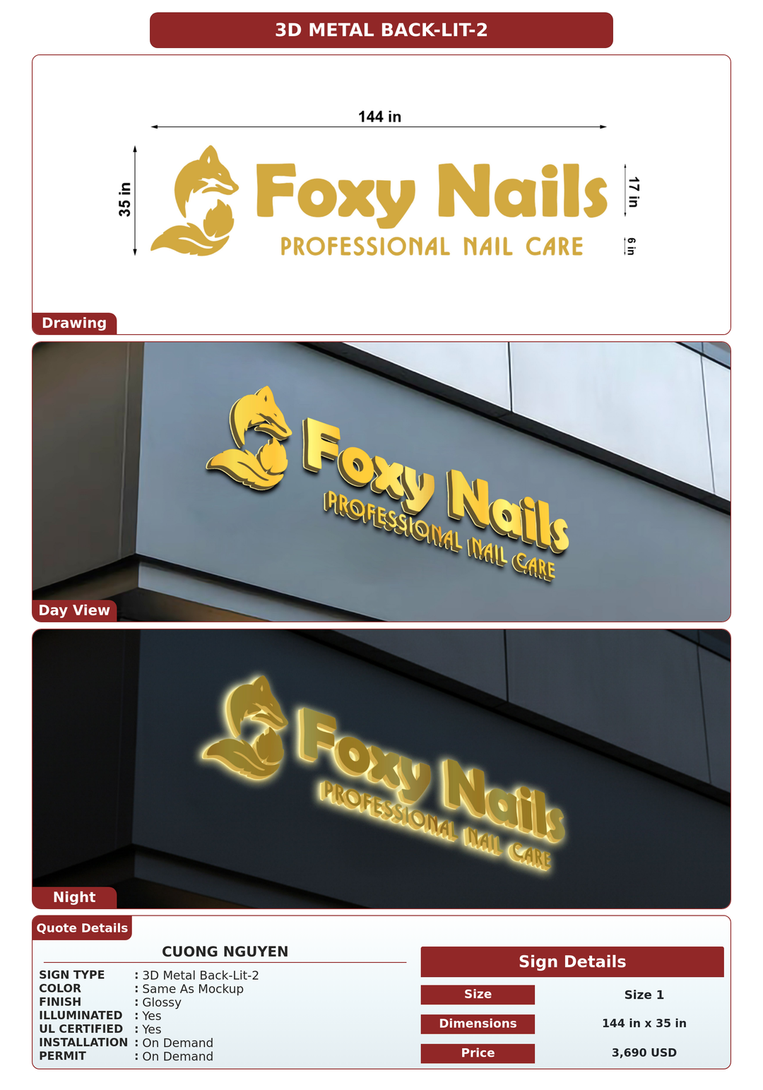 CUSTOM MOCKUP SIGN FOR Cuong Nguyen