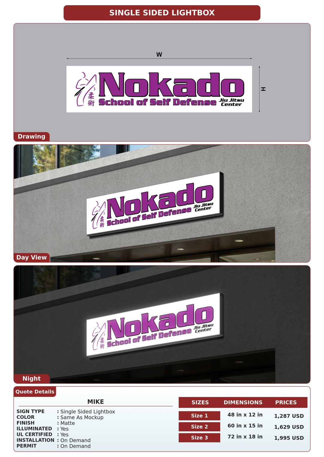 CUSTOM MOCKUP SIGN FOR Mike