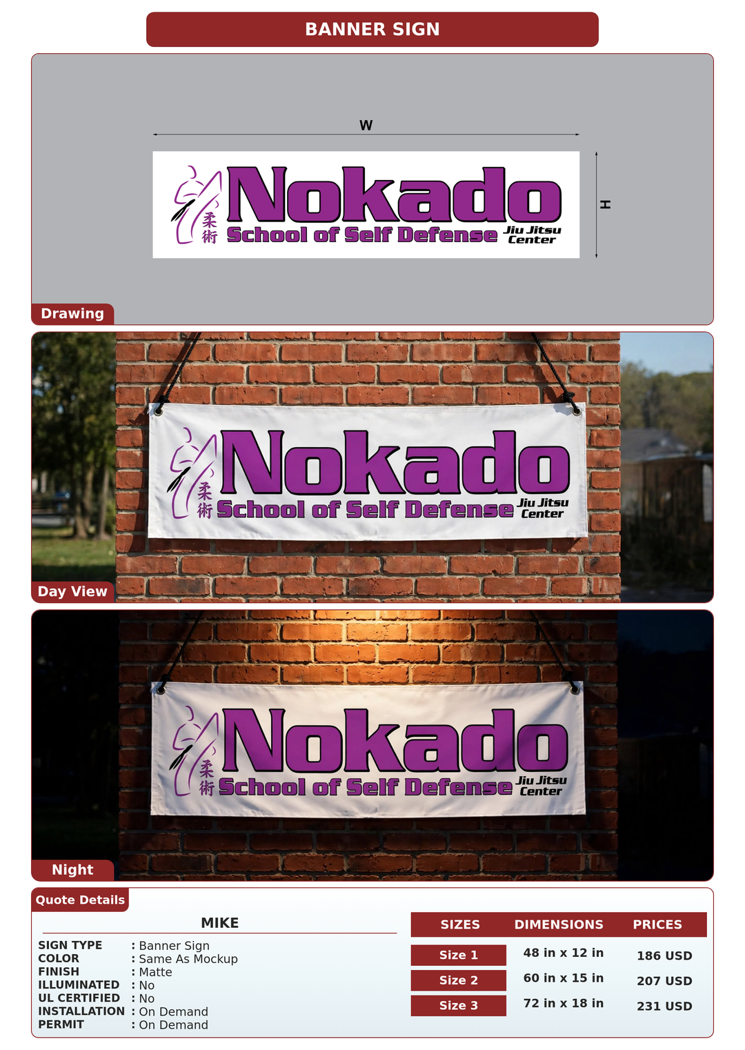 CUSTOM MOCKUP SIGN FOR Mike
