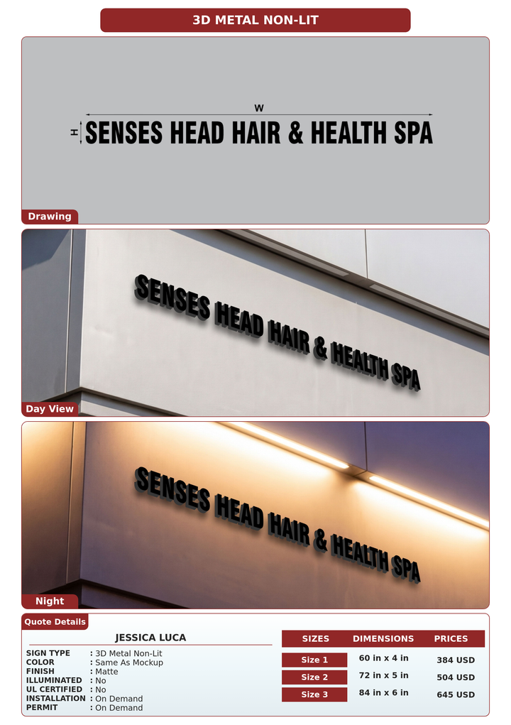 CUSTOM MOCKUP SIGN FOR Jessica Luca