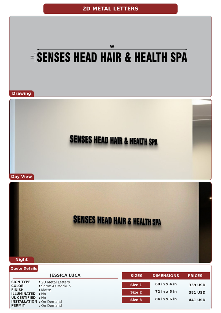 CUSTOM MOCKUP SIGN FOR Jessica Luca