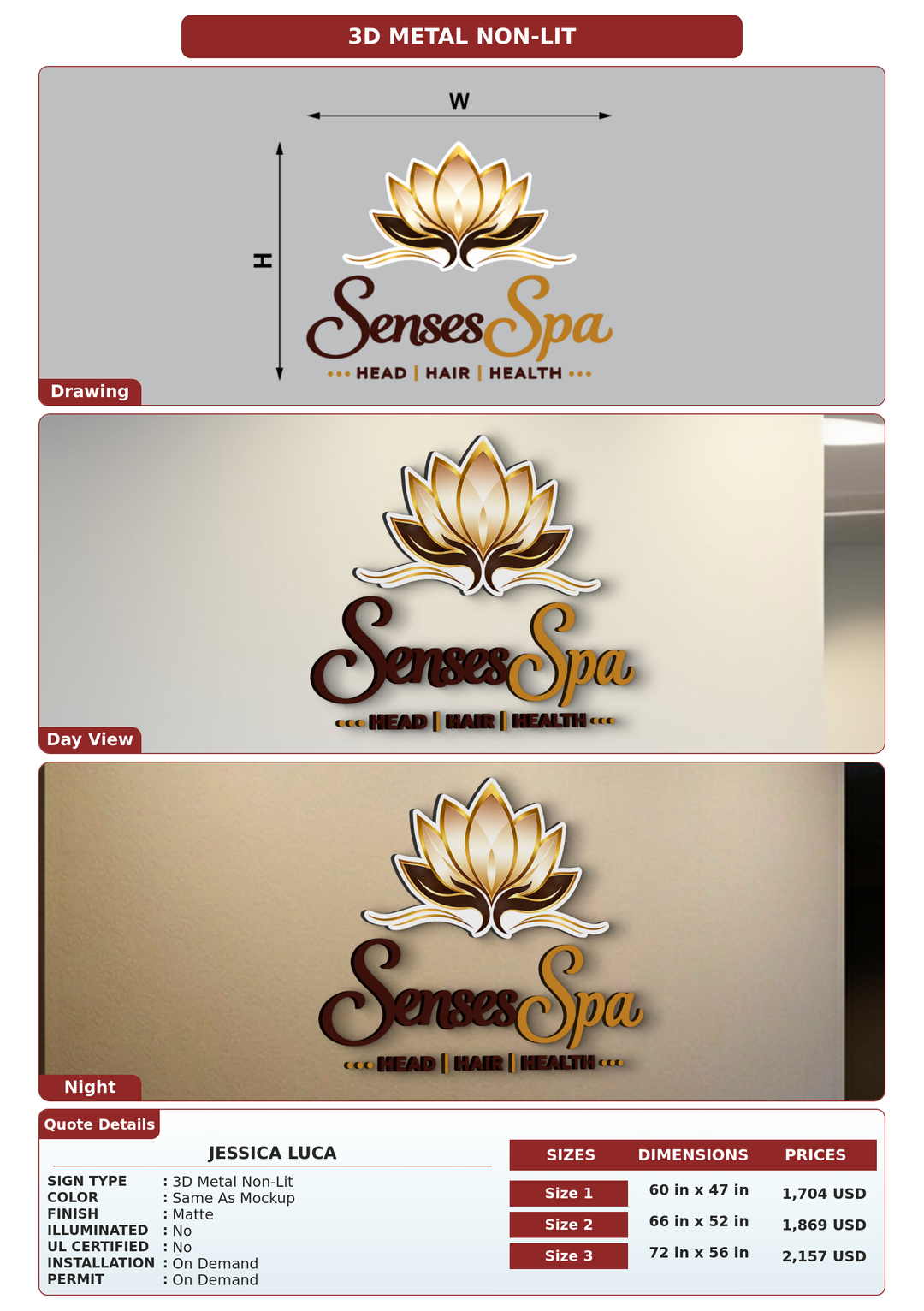 CUSTOM MOCKUP SIGN FOR jessica luca