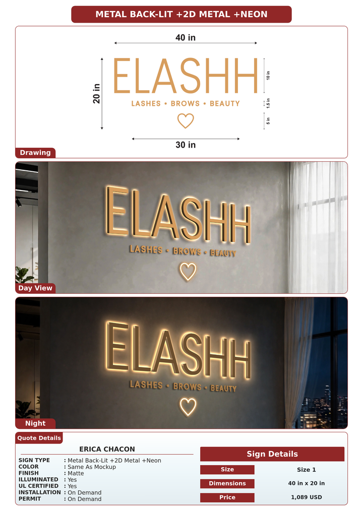 CUSTOM MOCKUP SIGN FOR Erica chacon