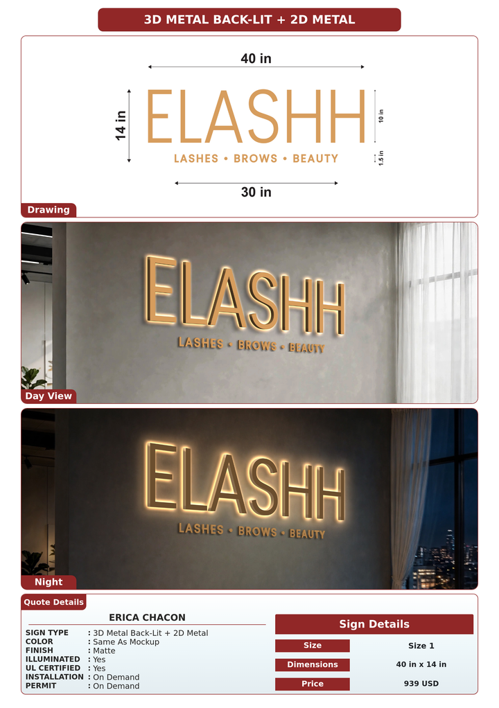 CUSTOM MOCKUP SIGN FOR Erica chacon