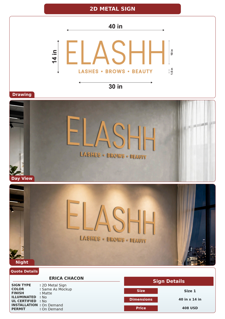 CUSTOM MOCKUP SIGN FOR Erica chacon