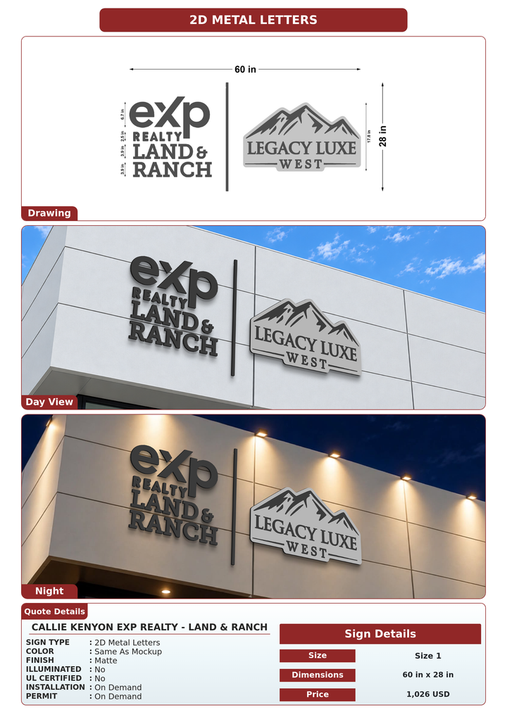 CUSTOM MOCKUP SIGN FOR Callie Kenyon eXp Realty - Land & Ranch