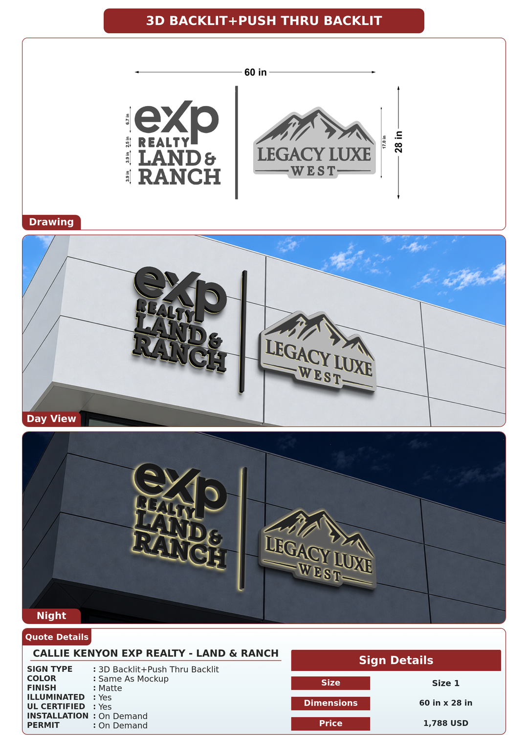 CUSTOM MOCKUP SIGN FOR Callie Kenyon eXp Realty - Land & Ranch