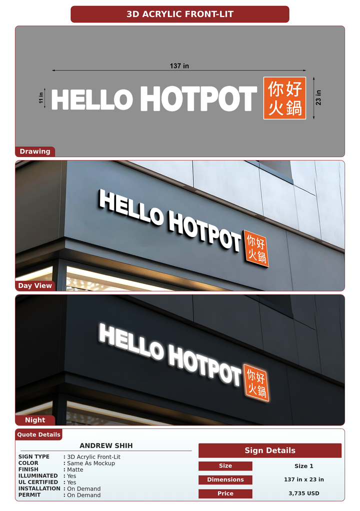 CUSTOM MOCKUP SIGN FOR Andrew Shih