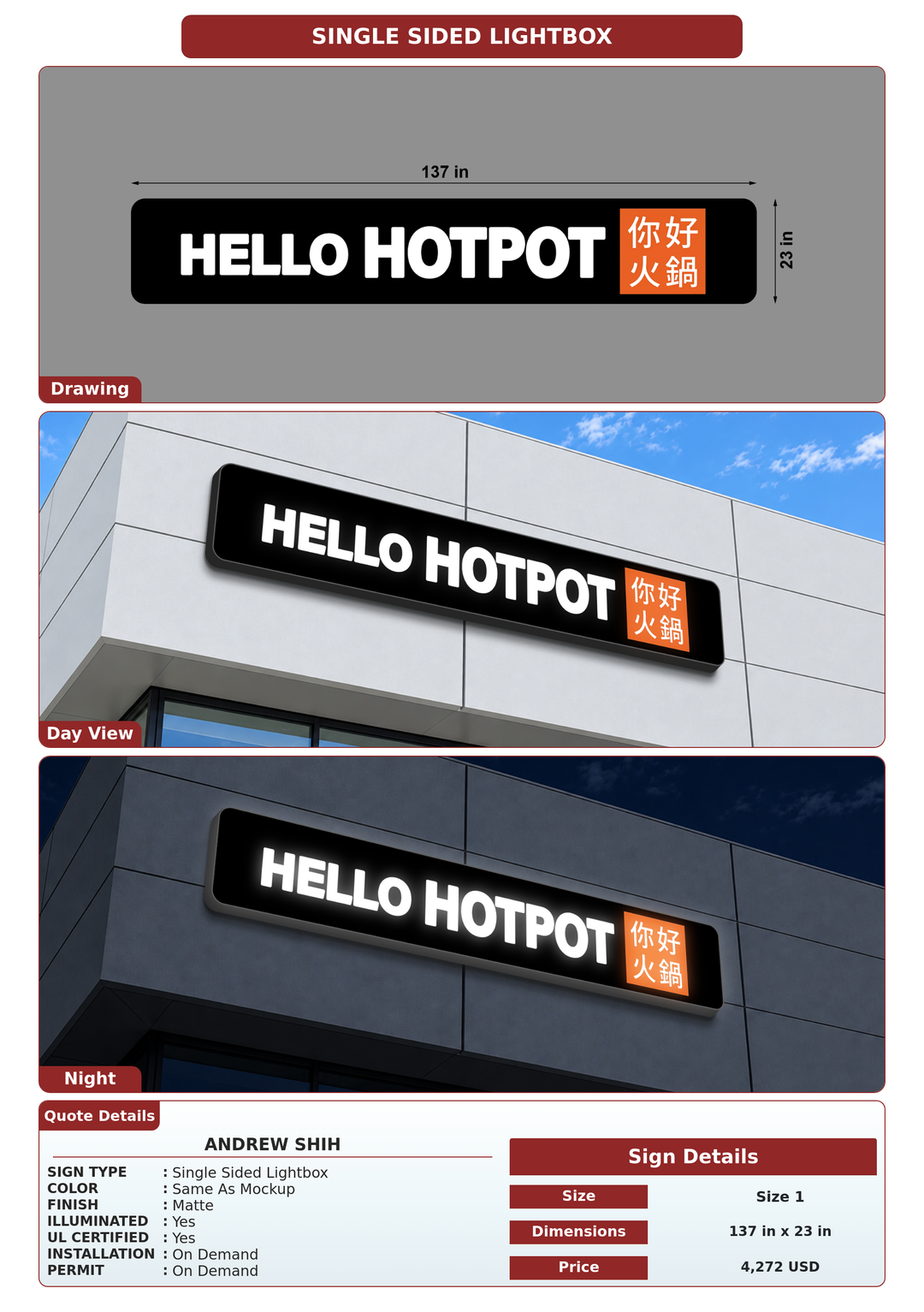 CUSTOM MOCKUP SIGN FOR Andrew Shih