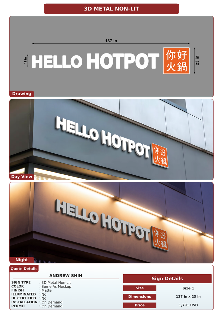 CUSTOM MOCKUP SIGN FOR Andrew Shih