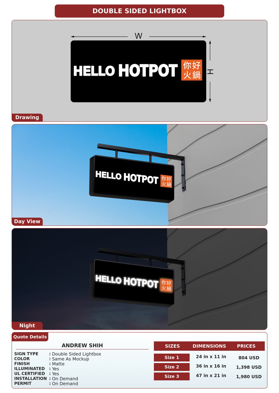 CUSTOM MOCKUP SIGN FOR Andrew Shih