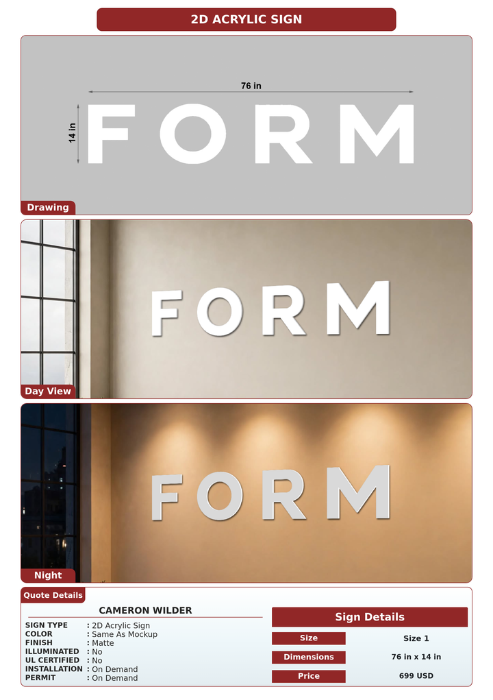 CUSTOM MOCKUP SIGN FOR Cameron Wilder