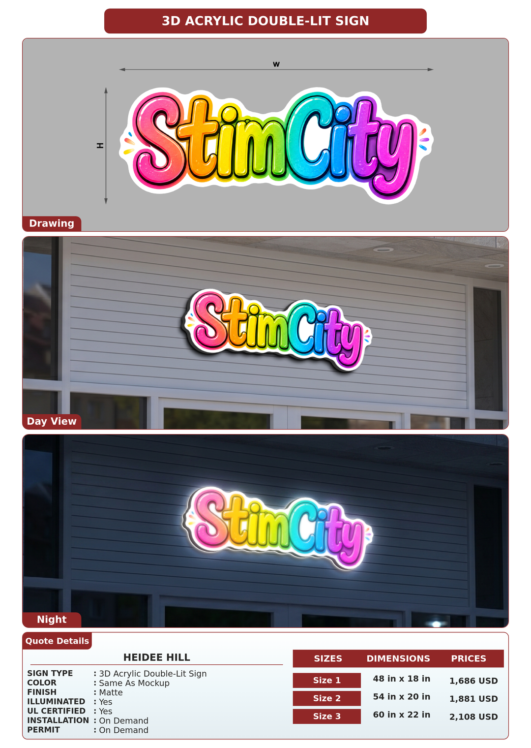 CUSTOM MOCKUP SIGN FOR Heidee Hill