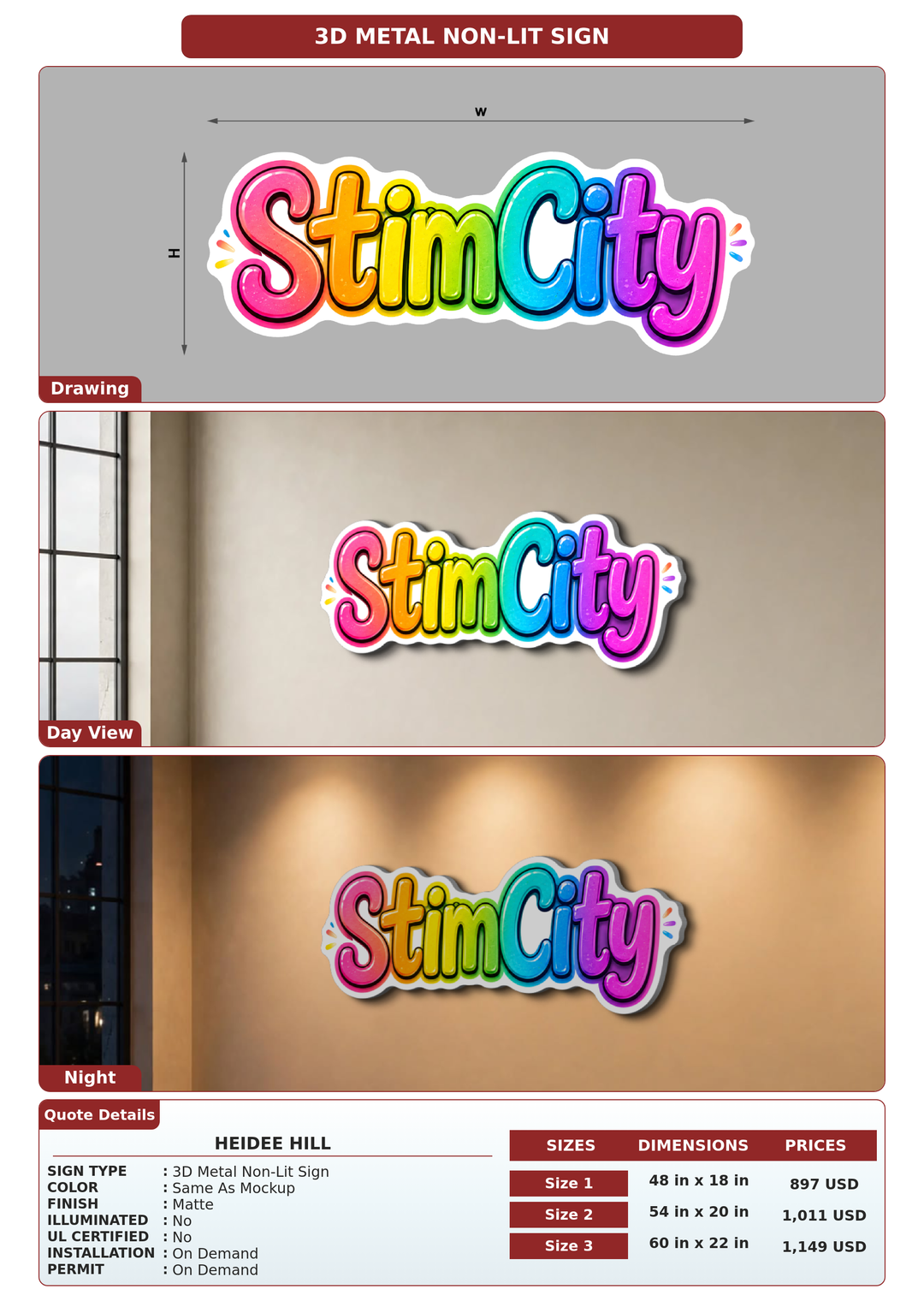 CUSTOM MOCKUP SIGN FOR Heidee Hill