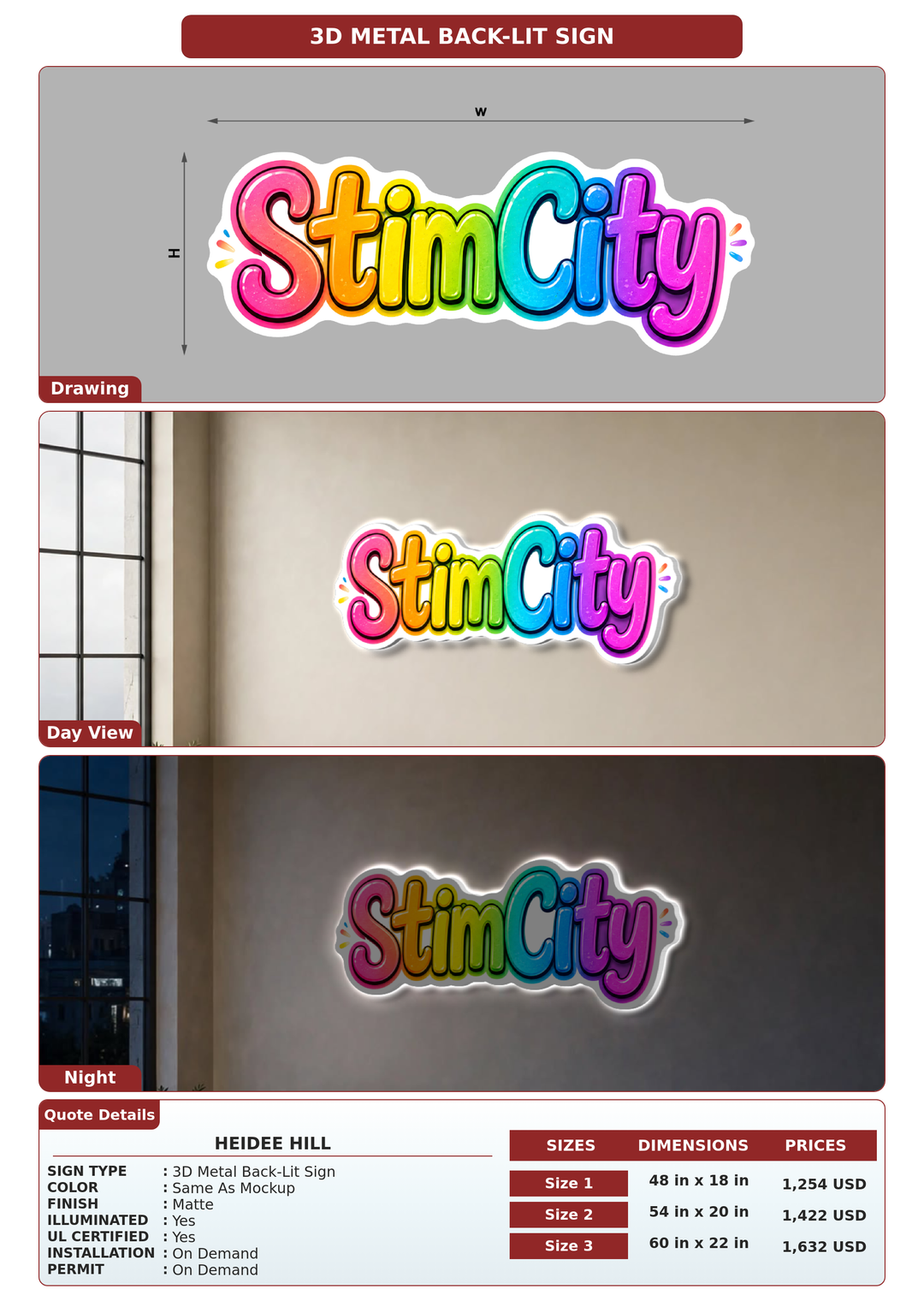 CUSTOM MOCKUP SIGN FOR Heidee Hill