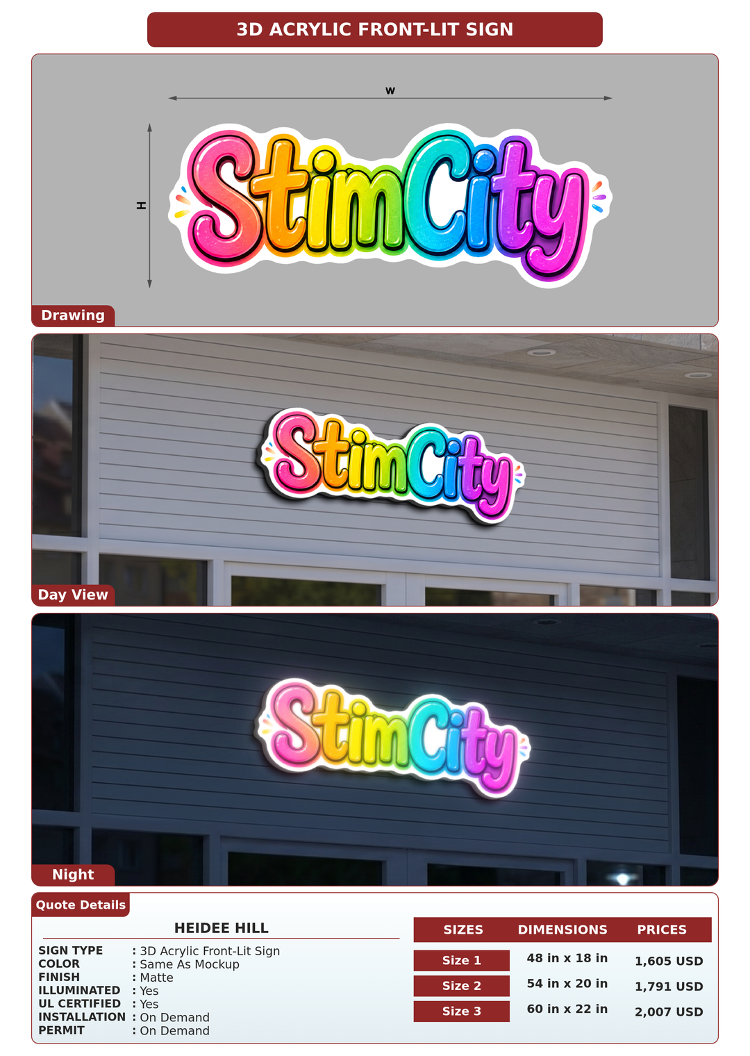 CUSTOM MOCKUP SIGN FOR Heidee Hill