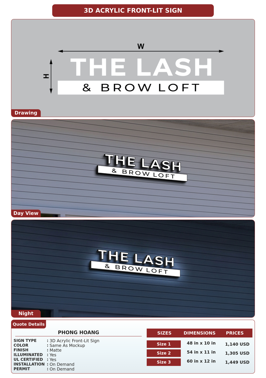 CUSTOM MOCKUP SIGN FOR Phong hoang