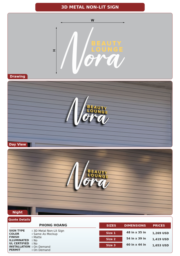 CUSTOM MOCKUP SIGN FOR Phong hoang