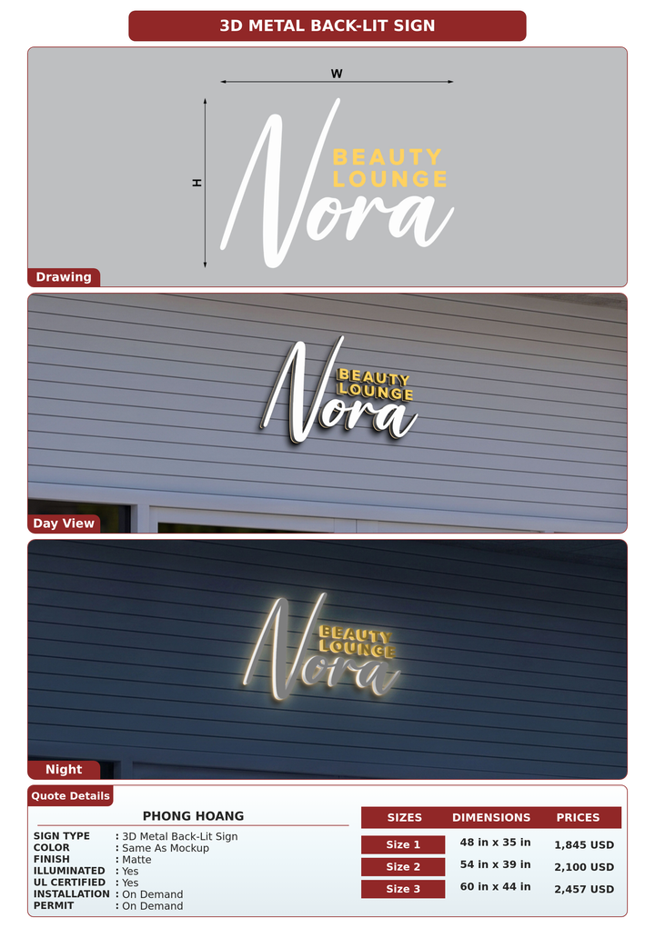 CUSTOM MOCKUP SIGN FOR Phong hoang