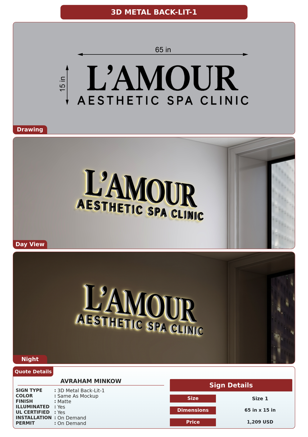 CUSTOM MOCKUP SIGN FOR AVRAHAM MINKOW