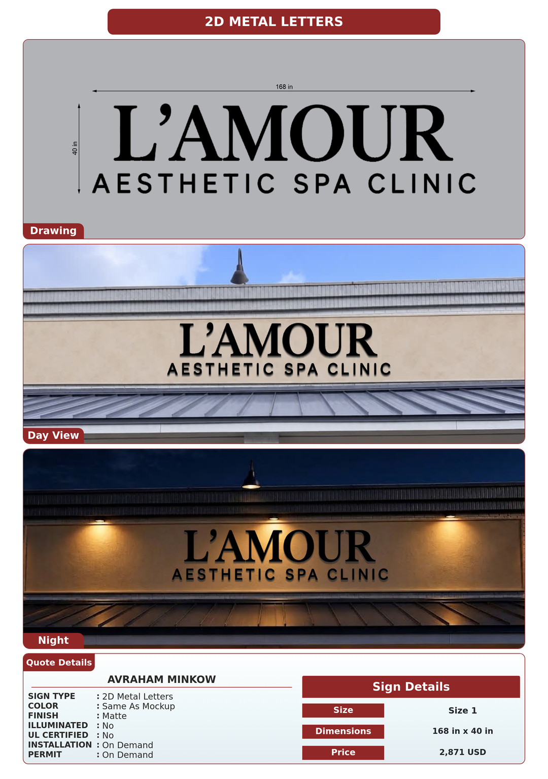 CUSTOM MOCKUP SIGN FOR AVRAHAM MINKOW