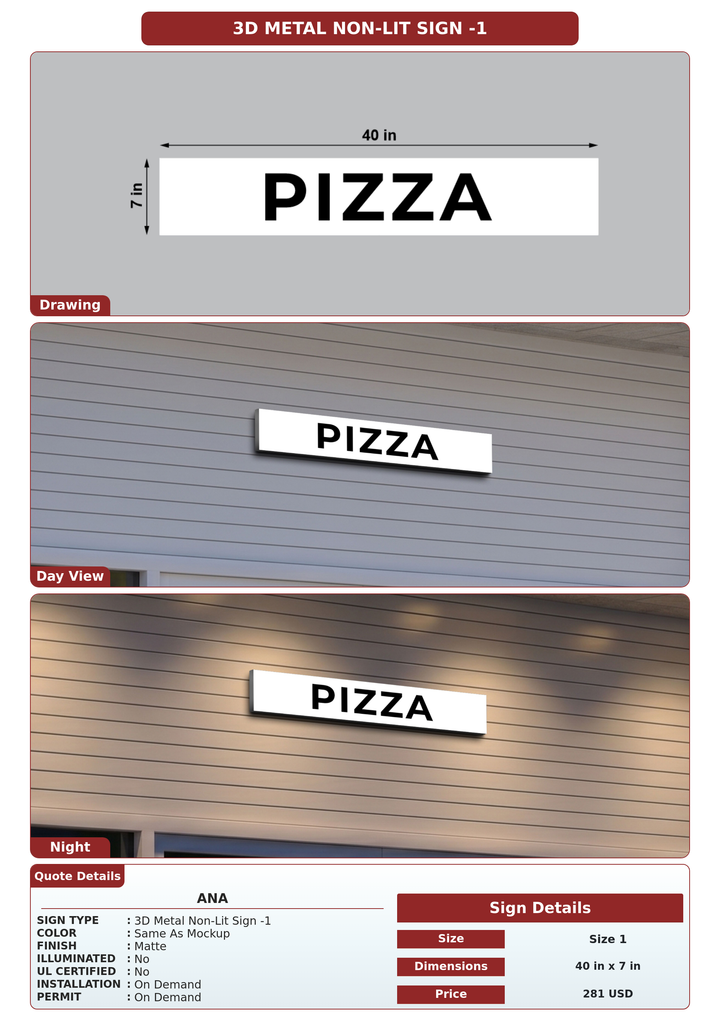 CUSTOM MOCKUP SIGN FOR Ana