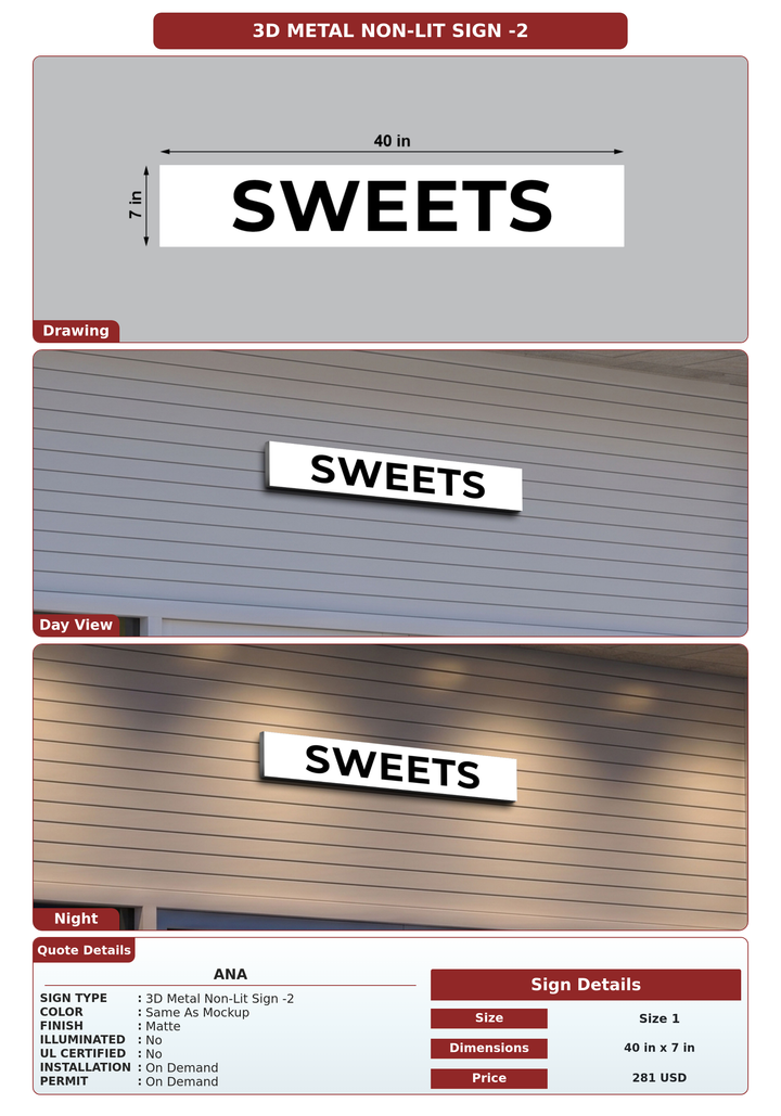 CUSTOM MOCKUP SIGN FOR Ana