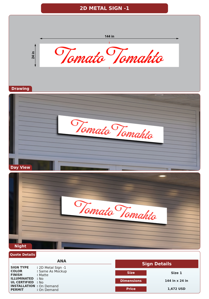 CUSTOM MOCKUP SIGN FOR Ana